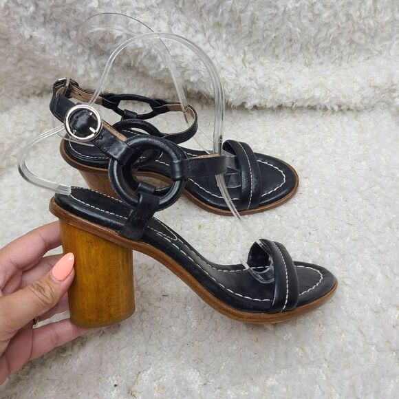 Bernardo Strappy Leather Wooden Heeled‎ Sandals sz 6 - Picture 3 of 8